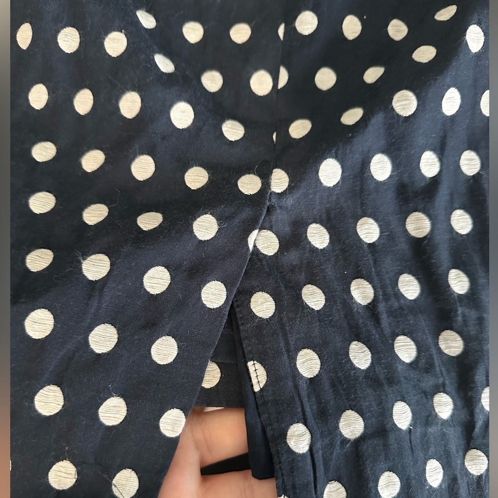 Vintage Eloquii Navy and White Polka Dot Pencil Skirt 50s/60s Retro - Picture 9 of 12